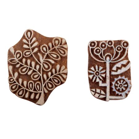 Set of 2 Piece New Mix Wooden Printing Blocks